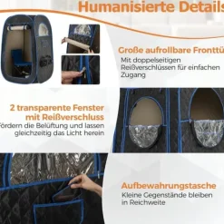 Sauna^Transportabel dampsauna, 89x89x149 cm, Sort