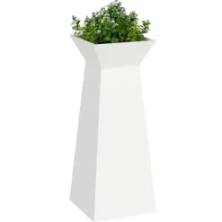 Trapezoidal Plantekasse i Stål - Moderne Design | Farve: Hvid | Størrelse: 40x40x100 cm Plantestativer