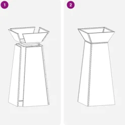 Trapezoidal Plantekasse i Stål - Moderne Design | Farve: Hvid | Størrelse: 40x40x100 cm Plantestativer