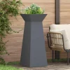 Trapezoidal Søjle Plantekasse i Stål | Farve: Antracit | Størrelse: 40 x 40 x 100 cm Plantestativer