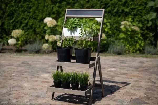 Best Træblomsterreol /100x52x52 cm/ Finish Grå Plantestativer