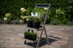 Best Træblomsterreol /100x52x52 cm/ Finish Grå Plantestativer