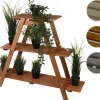 Outlet Træblomsterstativ 79x101x26 cm - RP/ 3-niveau/ Brun Plantestativer