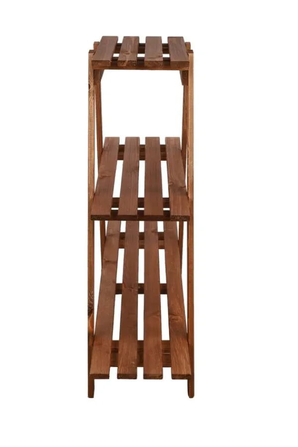 Outlet Træblomsterstativ 79x101x26 cm - RP/ 3-niveau/ Brun Plantestativer