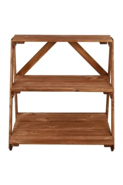 Discount Træblomsterstativ 90x85x67 cm - RP/ 3-niveau/ Brun Plantestativer