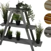 Plantestativer^Træblomsterstativ 79x101x26 cm - RP/ 3-niveau/ Grå