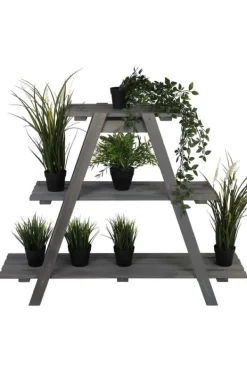 Plantestativer^Træblomsterstativ 79x101x26 cm - RP/ 3-niveau/ Grå