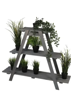 Plantestativer^Træblomsterstativ 79x101x26 cm - RP/ 3-niveau/ Grå