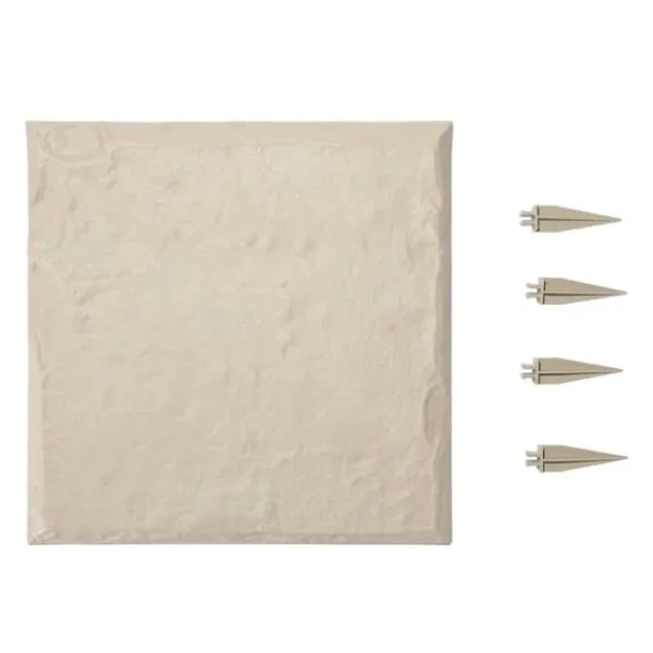 Havesten & Trædesten^Trædesten til have - Plastikfliser til gangsti - Sæt med 8 - 39,5 x 39,5 cm - Med jordspyd - Vejrbestandige - Til græsplæne/terrasse - Beige