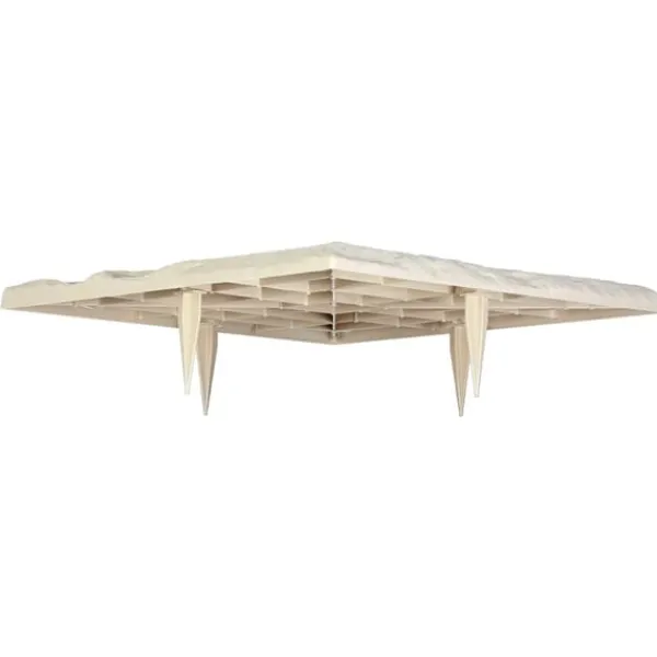 Havesten & Trædesten^Trædesten til have - Plastikfliser til gangsti - Sæt med 8 - 39,5 x 39,5 cm - Med jordspyd - Vejrbestandige - Til græsplæne/terrasse - Beige