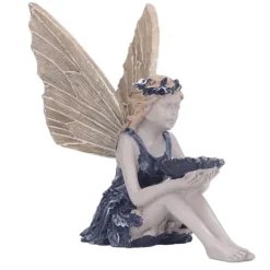 Havedekorationer^Trädgård Solros Fairy Statue Mytisk Fairy Staty Vacker ängelskulptur dekorativ figur