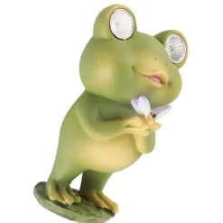 Havedekorationer^Trädgård uteplats staket Solar Lights Skrämma Frog Resin dekorativa ornament