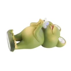 Havedekorationer^Trädgård uteplats staket Solar Lights Skrämma Frog Resin dekorativa ornament