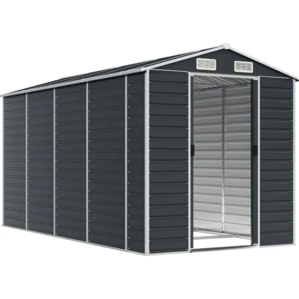 Sale Trädgårdsskjul i galvaniserat stål | Antracit | Storlek: 191x385x198 cm Skure, Garager & Carports