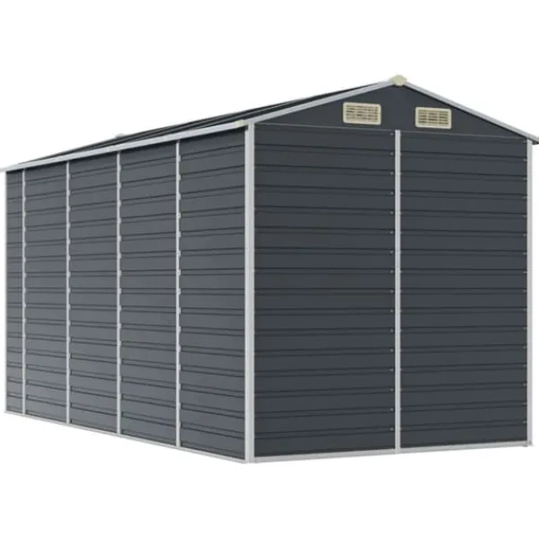 Sale Trädgårdsskjul i galvaniserat stål | Antracit | Storlek: 191x385x198 cm Skure, Garager & Carports