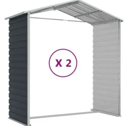Skure, Garager & Carports^Trädgårdsskjul i galvaniserat stål - Förvaringslösning för verktyg | Färg: Antracit | Storlek: 191x215x198 cm
