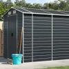 Skure, Garager & Carports^Trädgårdsskjul i galvaniserat stål - Praktisk förvaring för verktyg | Färg: Antracit | Storlek: 191x810x198 cm