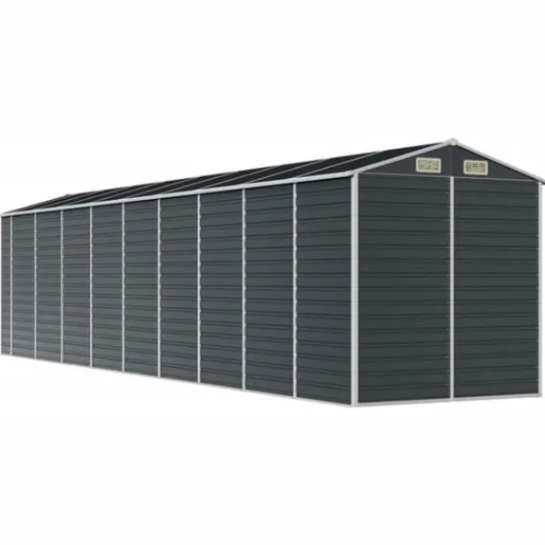 Skure, Garager & Carports^Trädgårdsskjul i galvaniserat stål - Praktisk förvaring för verktyg | Färg: Antracit | Storlek: 191x810x198 cm
