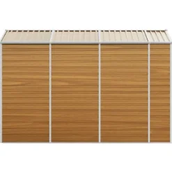 Skure, Garager & Carports^Trädgårdsskjul i galvaniserat stål - Praktisk utomhusförvaring | Färg: Ljusbrun | Storlek: 191x300x198 cm