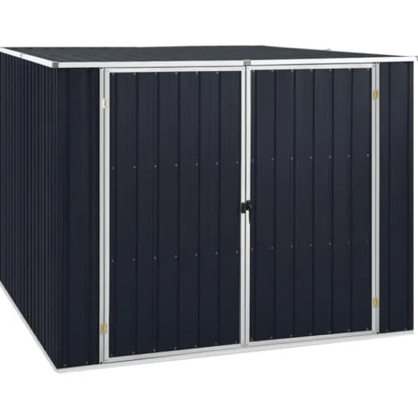 Skure, Garager & Carports^Trädgårdsskjul i galvaniserat stål - Förvaring av verktyg och redskap | Färg: Antracit | Storlek: 195x198x159 cm