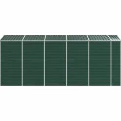 Skure, Garager & Carports^Trädgårdsskjut i galvaniserat stål - Robust förvaringslösning | Färg: Grön | Storlek: 191x470x198 cm