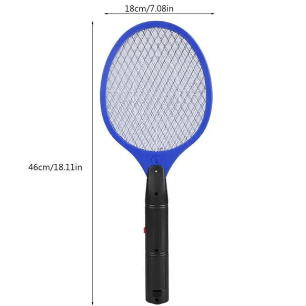 Outlet Trådløs Batteridrevet Elektrisk Fly Myggesmækker Bug Zapper Racket Insektdræber Blå Fluesmækkere