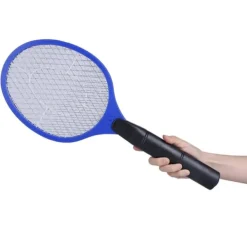 Outlet Trådløs Batteridrevet Elektrisk Fly Myggesmækker Bug Zapper Racket Insektdræber Blå Fluesmækkere