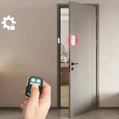 Hjemmealarmsystemer^Trådløs dør- og vinduesalarm med fjernbetjening - 1 magnetisk dørsensor og 2 alarmer
