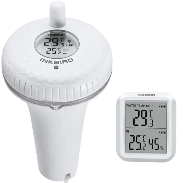 Sale Trådløs Pooltermometer, Bluetooth-forbindelse, Høj præcision for måling af temperatur og luftfugtighed,Trådløs Version Pool- & Spatilbehør