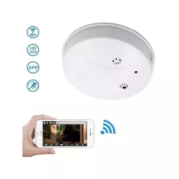 Online Trådlös Övervakningskamera / Spionkamera / Dold Kamera "Brandvarnare" med Rörelsesensor Sikkerhedsmonitorer & Videokameraer