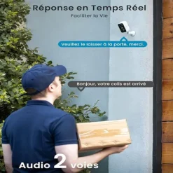 Sikkerhedsmonitorer & Videokameraer^Trådløs WiFi Overvågningskamera, 1080P HD, Farve Nattesyn, AI Bevægelsesdetektion
