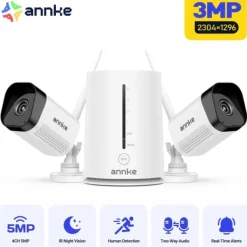 Sikkerhedsmonitorer & Videokameraer^Trådløse sikkerhedskameraer, 3MP opløsning, nattevisionsmuligheder, 3MP 2 stk. kamera