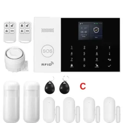 New Trådløst Alarm System, Smart Home Kompatibilitet, Multifunktionelle Advarsler,EU stik, 4G-C Hjemmealarmsystemer