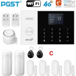 New Trådløst Alarm System, Smart Home Kompatibilitet, Multifunktionelle Advarsler,EU stik, 4G-C Hjemmealarmsystemer