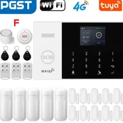 Online Trådløst Alarm System, Smart Home Kompatibilitet, Multifunktionelle Advarsler,EU stik, 4G-F Hjemmealarmsystemer