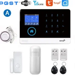 Hjemmealarmsystemer^Trådløst Alarm System, Stemmestyring, Multi-Zone Support,EU-stik, A