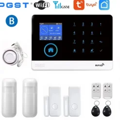 Hjemmealarmsystemer^Trådløst Alarm System, Stemmestyring, Multi-Zone Support,EU-stik, B