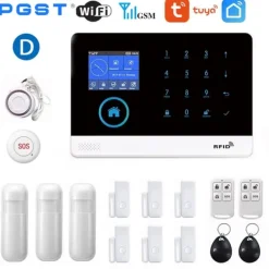 Hjemmealarmsystemer^Trådløst Alarm System, Stemmestyring, Multi-Zone Support,D, EU-stik
