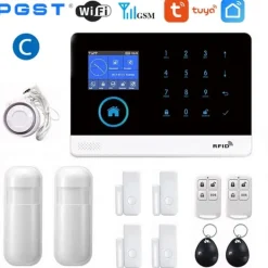 Hjemmealarmsystemer^Trådløst Alarm System, Stemmestyring, Multi-Zone Support,EU-stik, C