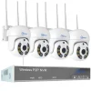 Sikkerhedsmonitorer & Videokameraer^Trådløst CCTV-system, AI-detektion, To-vejs lyd,10CH 3MP Med 4 PTZ, 1T