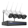 Sikkerhedsmonitorer & Videokameraer^Trådløst CCTV-system, 5MP opløsning, tovejs lyd, 8CH NVR 4 stk kamera, 2T