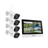 Sikkerhedsmonitorer & Videokameraer^Trådløst NVR CCTV-system, 7-tommer skærm, 5MP opløsning, 4-kanals indgang, nattevision op til 30 meter, IP66 vejrbestandig