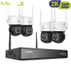 Clearance Trådløst Overvågningssystem, Nattesyn, 16 Kanal Indgang,3MP 71DC 4Stk Kamera, Ingen Sikkerhedsmonitorer & Videokameraer