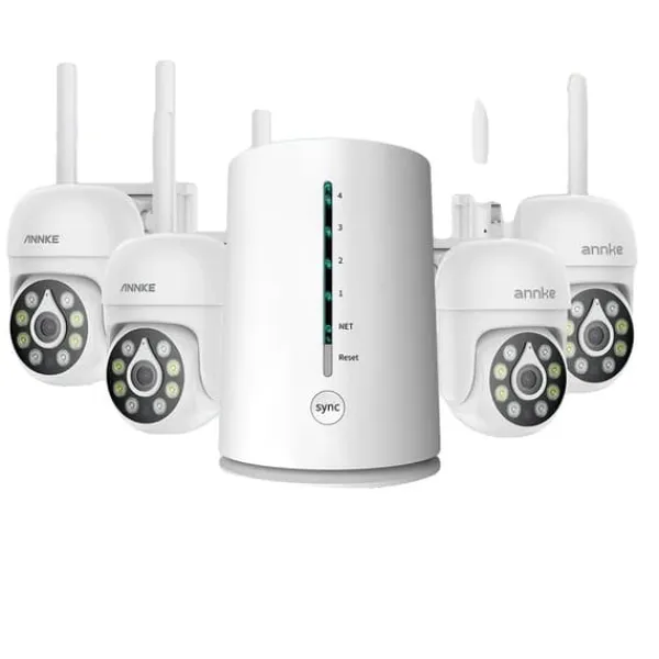 Best Trådløst sikkerhedskamera, 5MP opløsning, nattevision op til 20 meter, tovejskommunikation, understøtter op til 4 kanaler Sikkerhedsmonitorer & Videokameraer