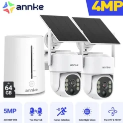 Trådløst sikkerhedskamerasystem, 4MP opløsning, tovejslyd,Med 64GB SD-kort Sikkerhedsmonitorer & Videokameraer