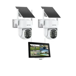 Online Trådløst sikkerhedskamerasystem, 7" IPS berøringsskærm, 4MP høj opløsning, tovejs lyd Sikkerhedsmonitorer & Videokameraer