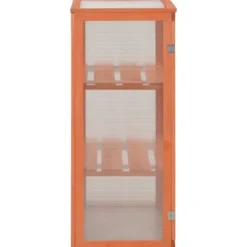 Drivhus^Trædrivhus med 2 hylder | 75x47x109 cm | Materiale: PC-plade & træ