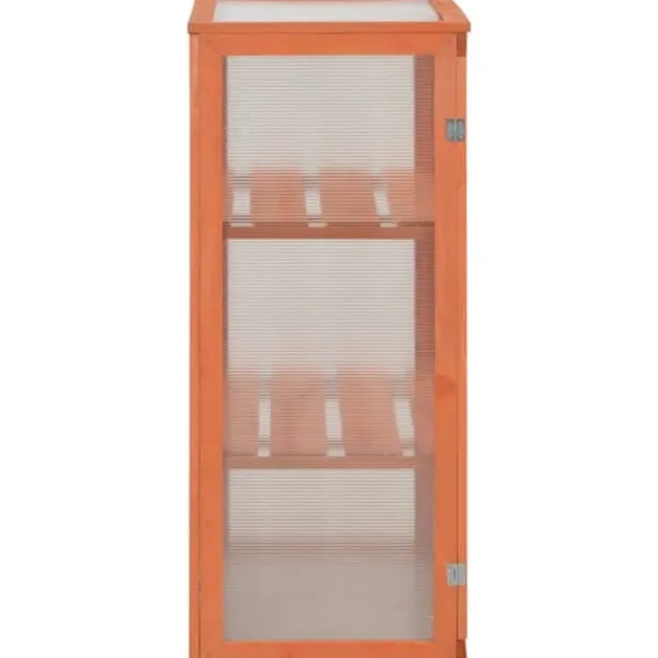 Drivhus^Trædrivhus med 2 hylder | 75x47x109 cm | Materiale: PC-plade & træ