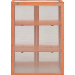 Drivhus^Trædrivhus med 2 hylder | 75x47x109 cm | Materiale: PC-plade & træ
