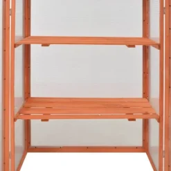 Drivhus^Trædrivhus med 2 hylder | 75x47x109 cm | Materiale: PC-plade & træ